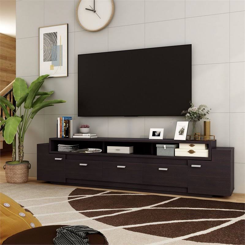 84-Inch Wood TV Stand in Cappuccino Z9180