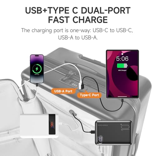 20 Inch Expandable Softside Suitcase with USB Port & TSA Lock Y393963