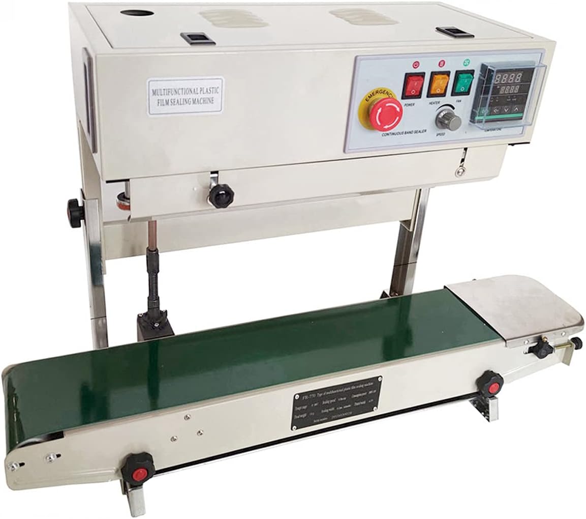 Continuous Sealing Machine Automatic Band Sealer with Digital Thermostat for Plastic Poly Bag Film 110V K983