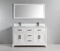 60 in. White Double Sink Vanity & Mirror C386682