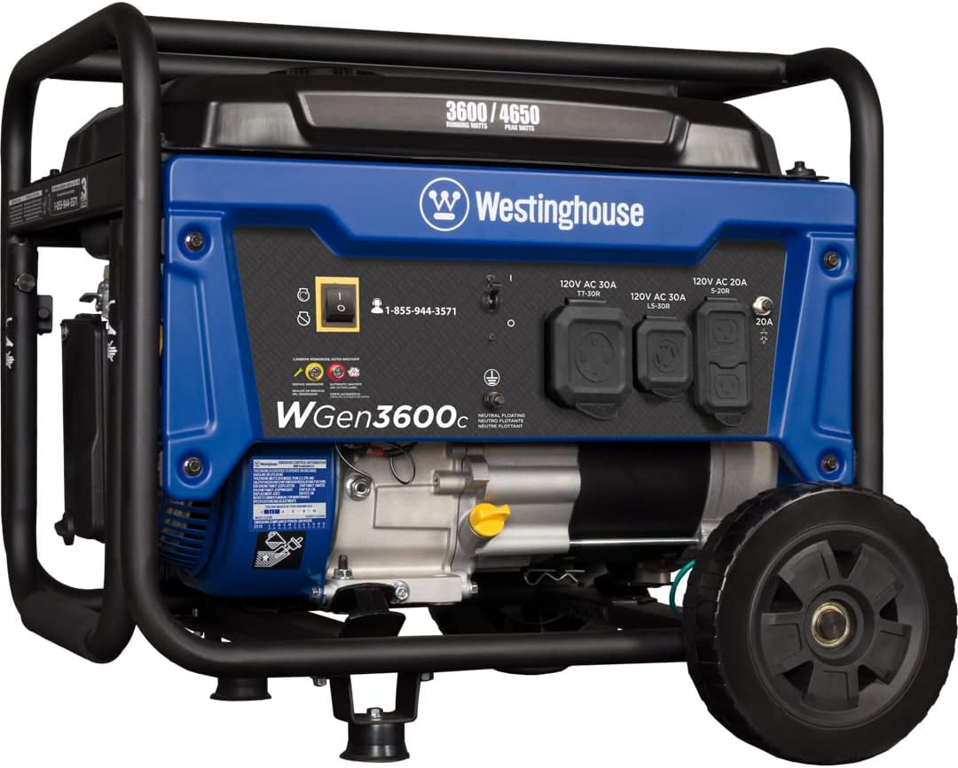 Portable Generator 3600 Rated Watts 4650 Peak Watts Gas Powered L485