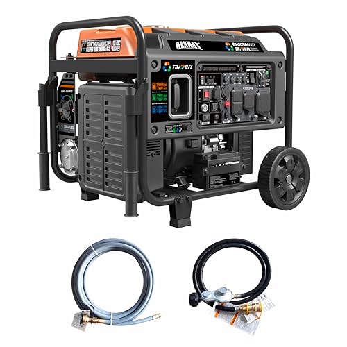 15000W Tri-Fuel Portable Generator with ATS, CO Sensor, Digital Display & 50A Output L106