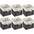 6 Pcs 11 x 11 Inch Fabric Cube Storage Bins with Handles W809