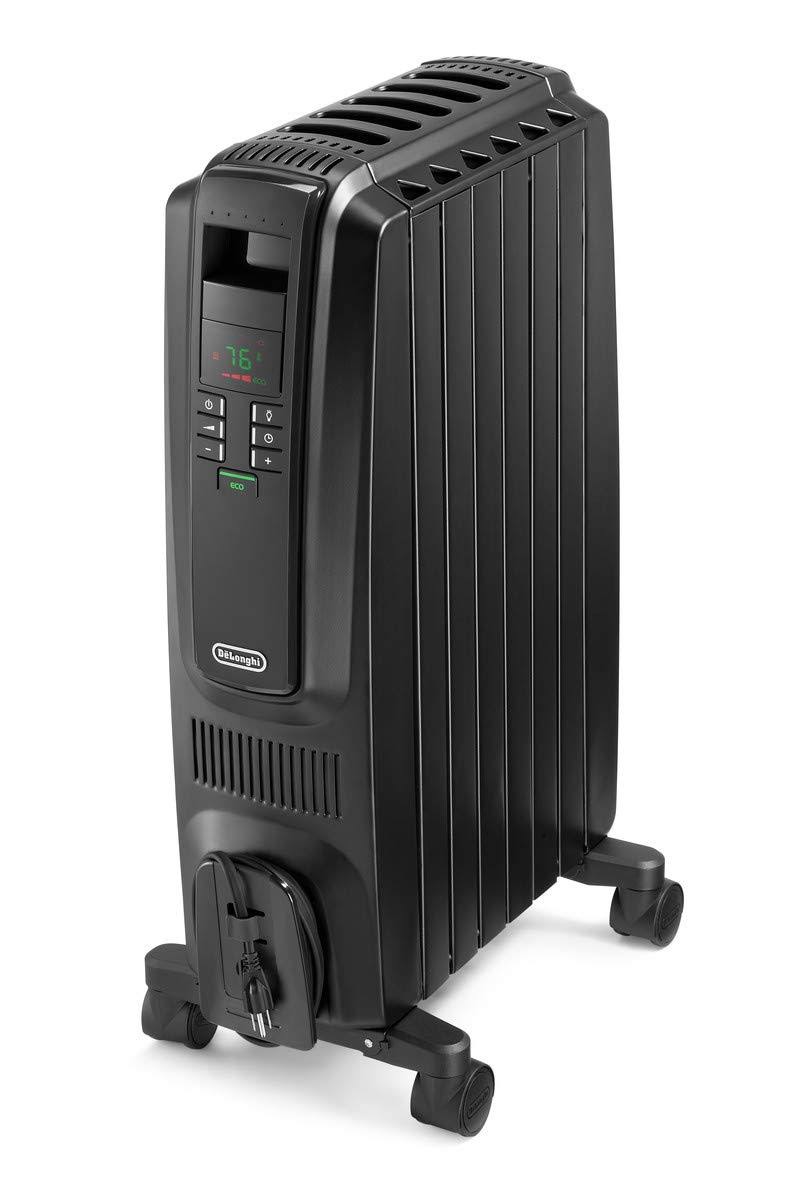 Oil-Filled Radiator Space Heater, Quiet 1500W, Adjustable Thermostat, 3 Heat Settings, Timer Z172