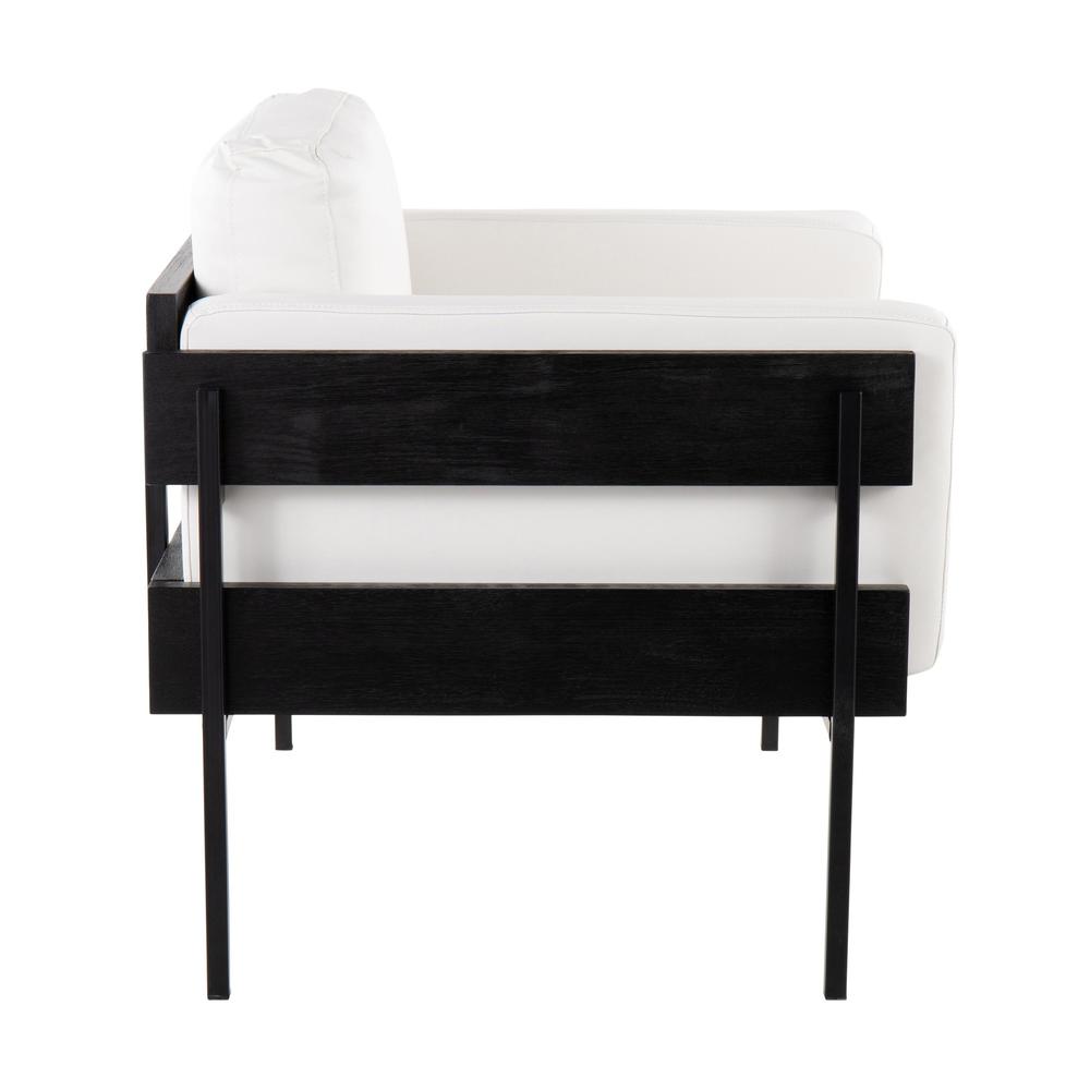 Black/White Faux Leather Accent Chair W30897