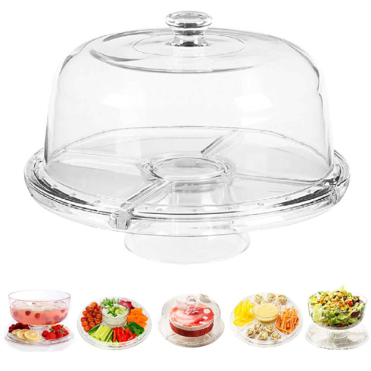 Cake Stand Serving Platter with Dome D283