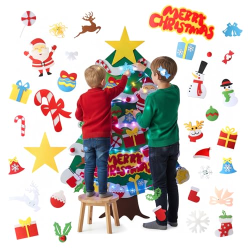 3.5ft Felt Christmas Tree with 50 Ornaments A8419