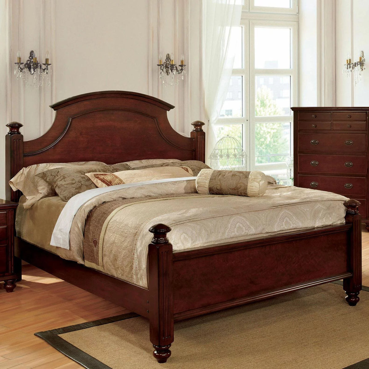 Cherry Solid Wood 5pcs Bedroom Set S690167