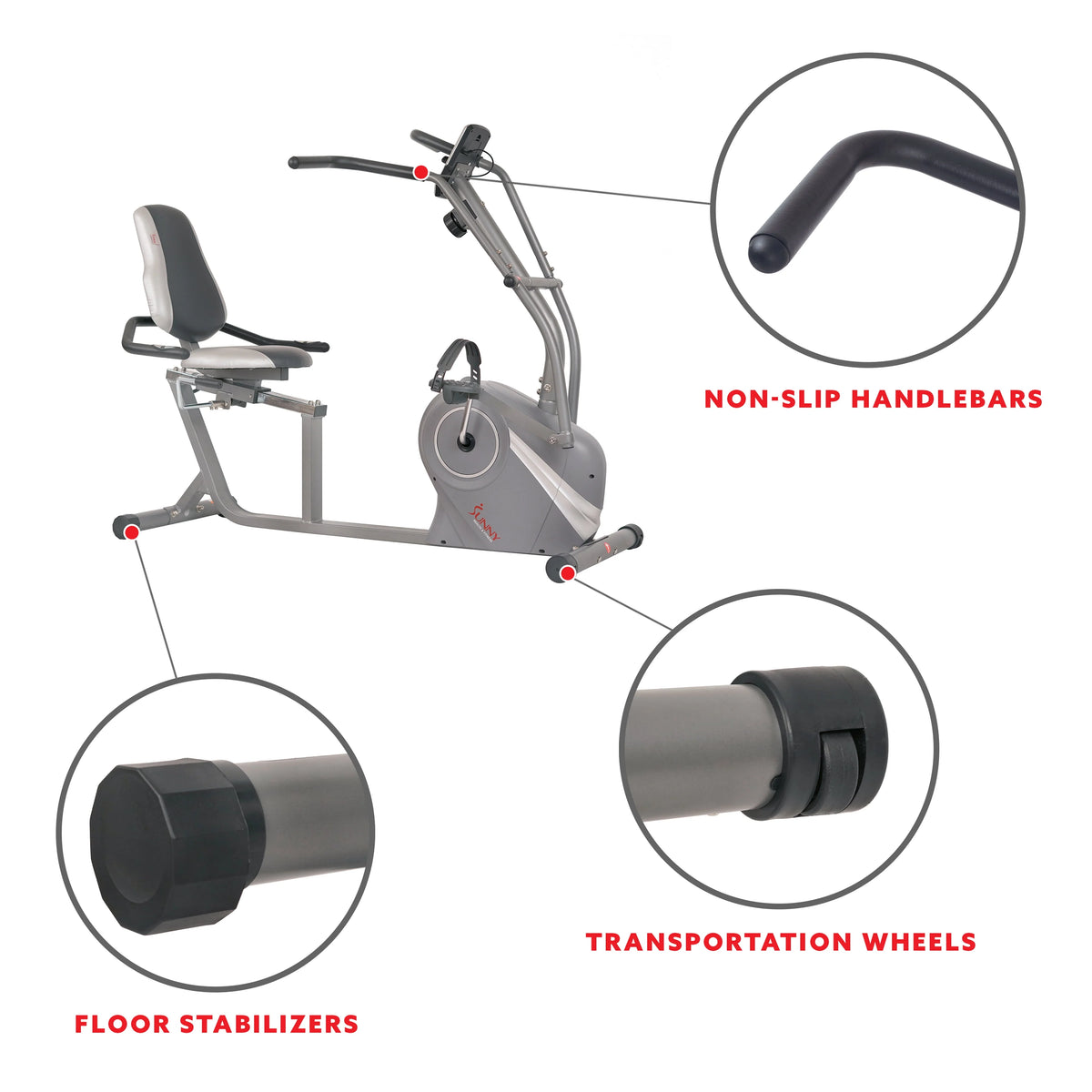 Magnetic Recumbent Bike with Pulse Sensors T398874