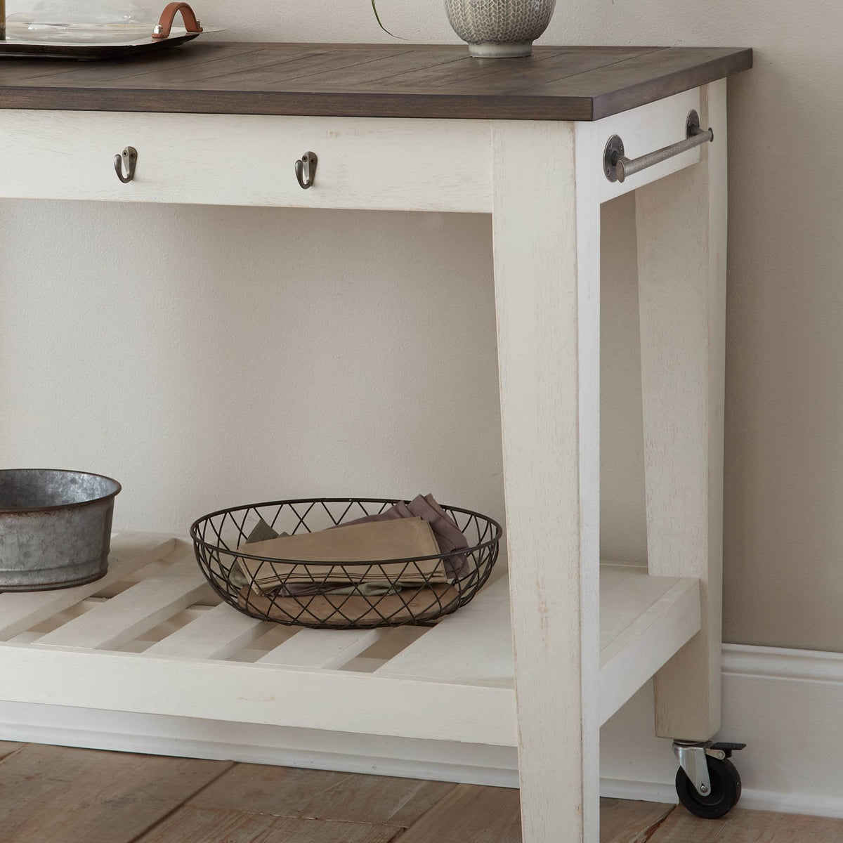 White Kitchen Cart S243018