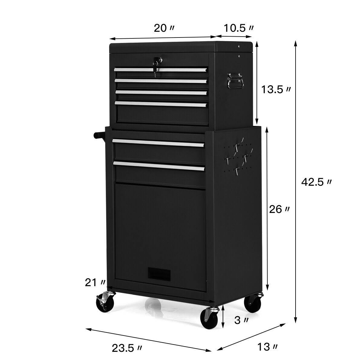 Black Rolling Storage Cabinet Toolbox Z456270