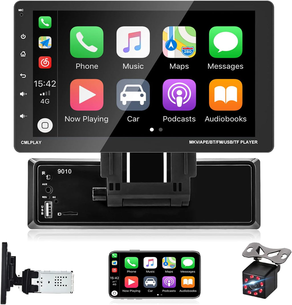 Single Din Car Stereo with 9 Inch Touch Screen and Backup Camera C34629