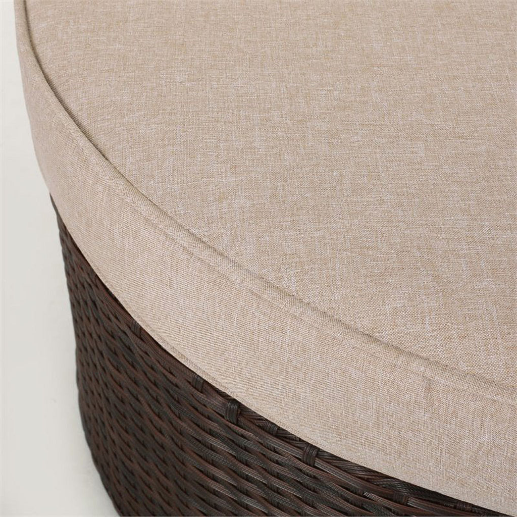 5 Piece Outdoor Wicker Sectional Sofa Set in Beige S859