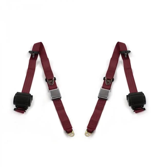 Burgundy Retractable Bucket Seat Belt Kit, 2 Belts S87800