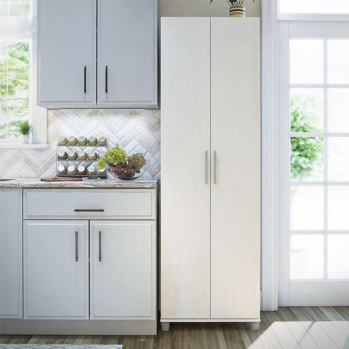 Ivory Oak Utility Storage Cabinet F27214