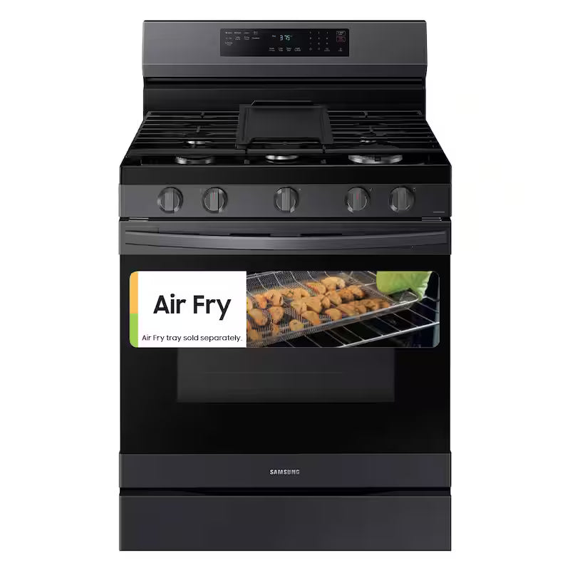 6 cu. ft. Wi-Fi Convection Gas Range with AirFry in Black Stainless Steel Y484