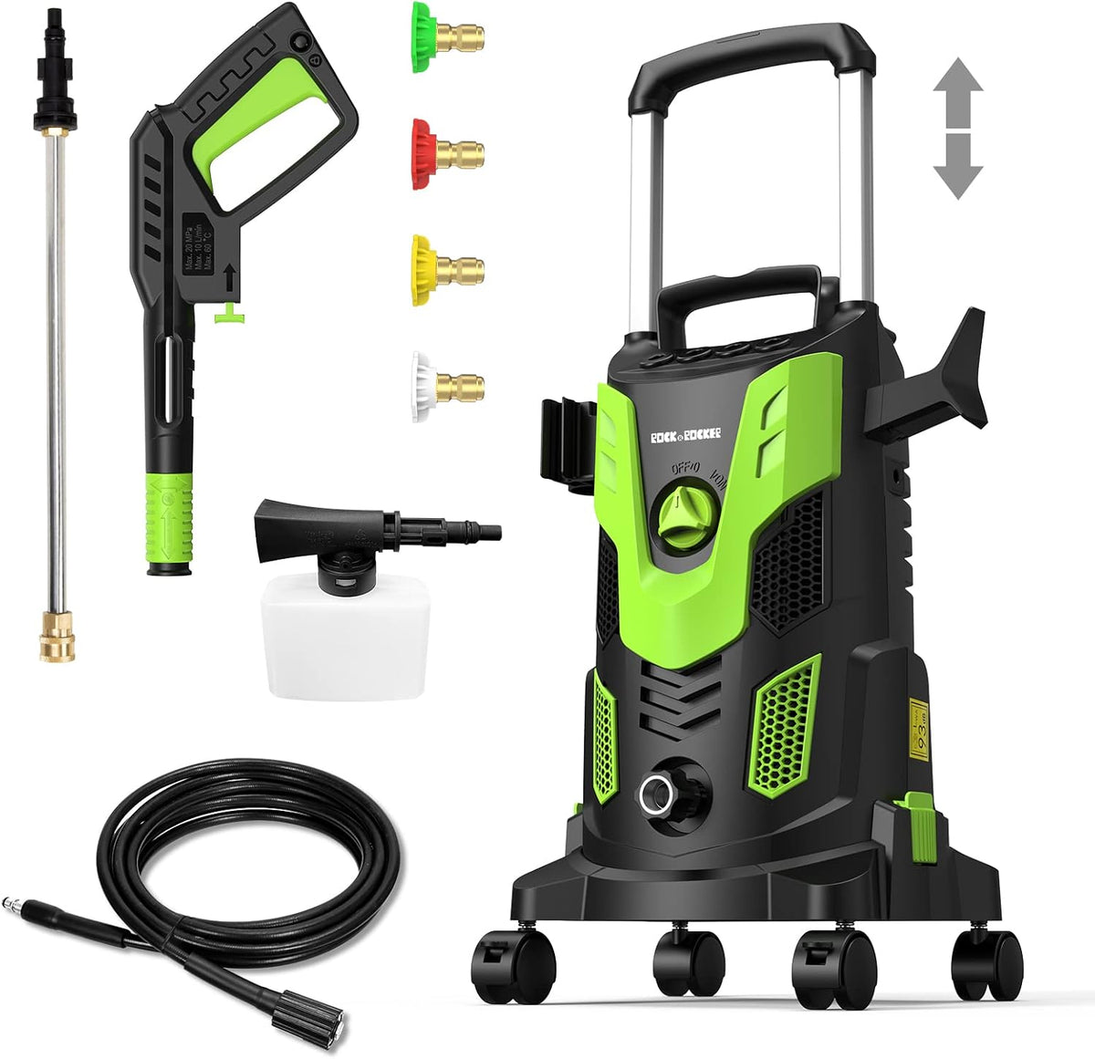 1950PSI Electric Pressure Washer with Hose Reel and 4 Nozzles V326977