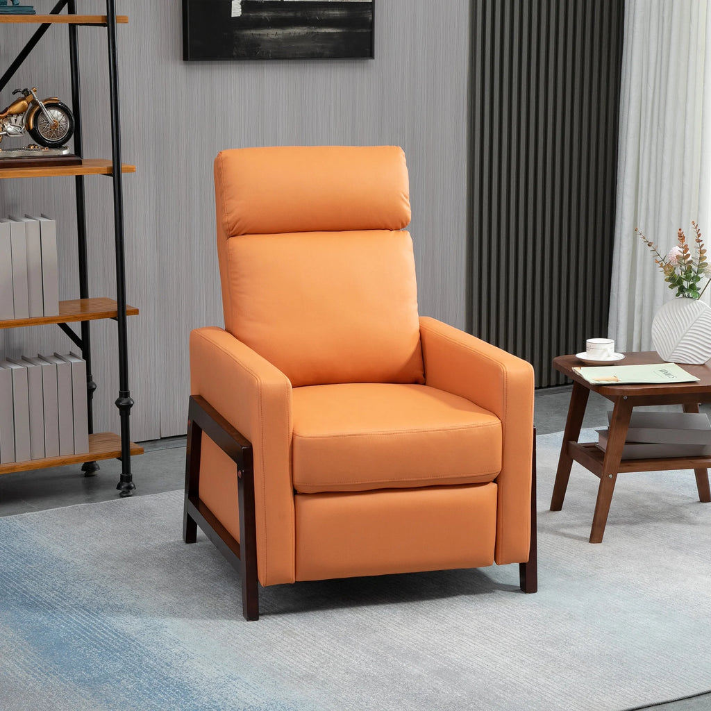 Orange Manual Recliner Chair with Footrest V31096