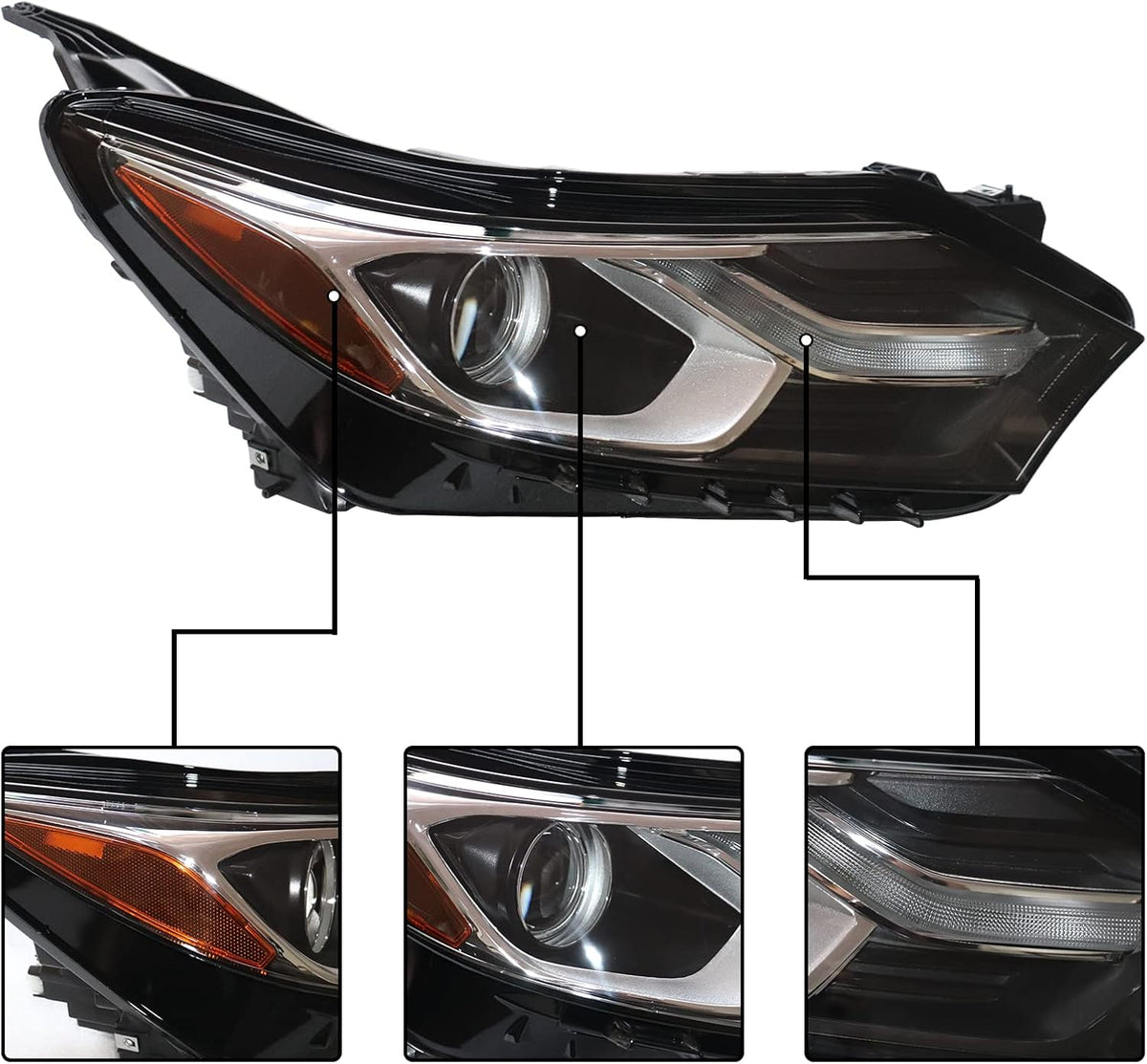 Halogen Headlights Assembly with LED DRL Side Marker Passenger Side K9821