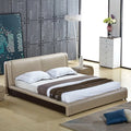 Upholstered Faux Leather Platform Bed V5522