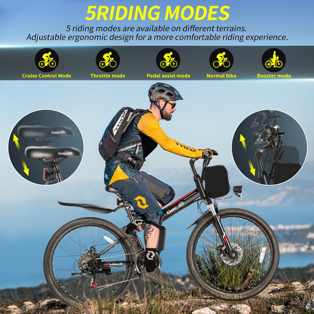 500W 26" 48V Full Suspension Folding Electric Bicycle N2143
