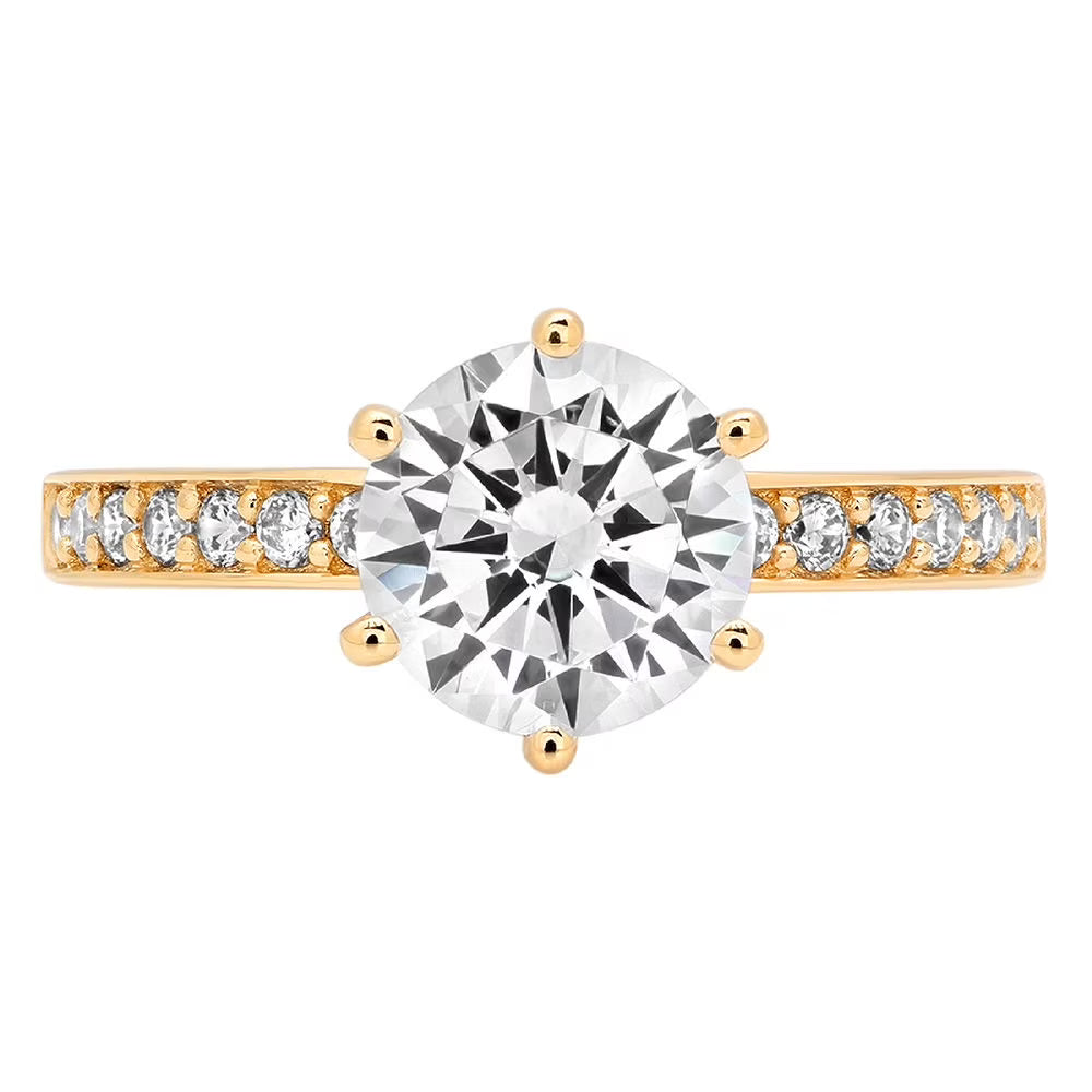 14K Yellow Gold Cultured Diamond Engagement Ring size 9 J29576