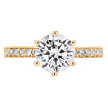 14K Yellow Gold Cultured Diamond Engagement Ring size 9 J29576