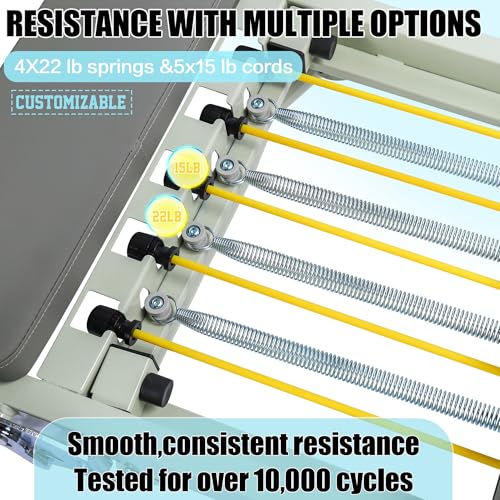 78" Foldable Pilates Reformer Machine with Dual Resistance Springs and Cords P3687
