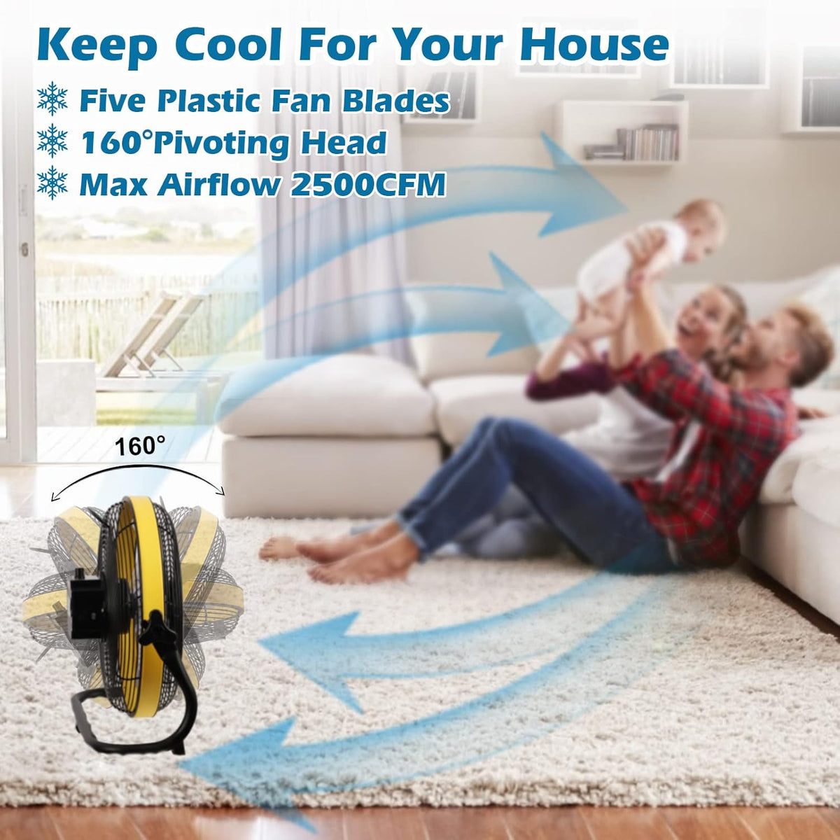 Rechargeable Cordless 16 Floor Fan I7178