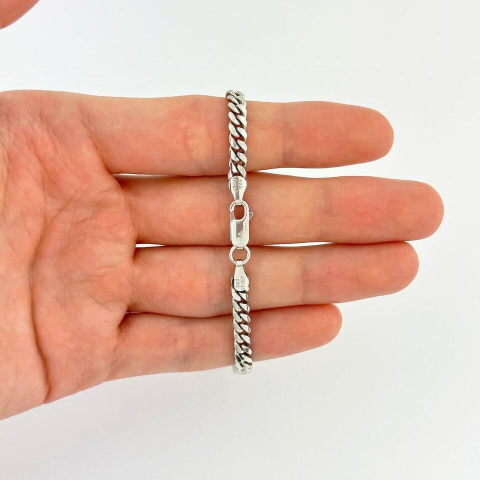 925 Sterling Silver Miami Cuban Link Chain Necklace 4mm 18'' Through 30'' K64475