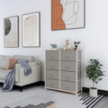 8 Drawer Fabric Dresser with Wooden Top H94617
