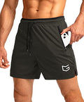 Men's Running Shorts with Zipper Pockets Quick Dry 5" Shorts W78845