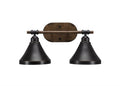 2 Light Bath Bar with Dark Granite Metal Shade V3312