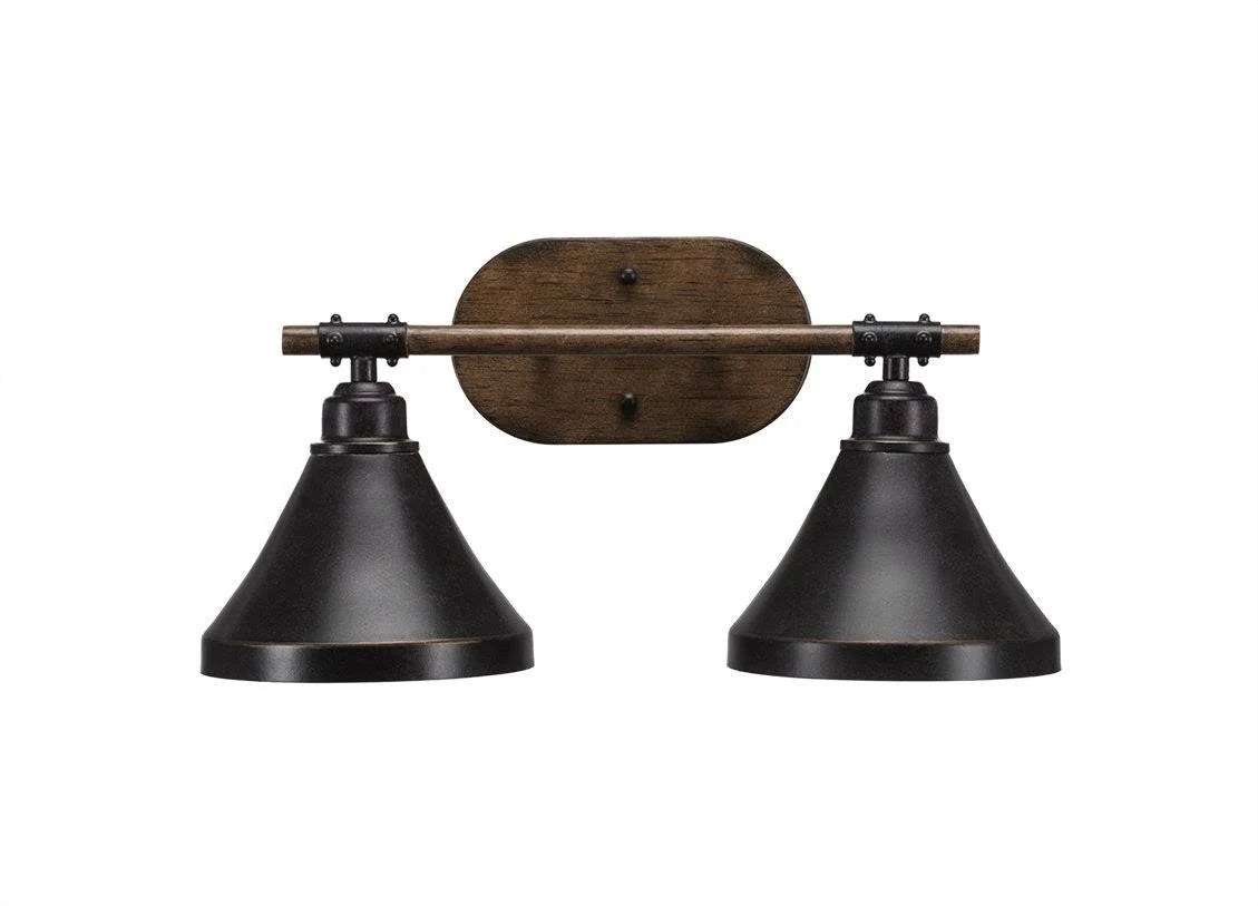 2 Light Bath Bar with Dark Granite Metal Shade V3312