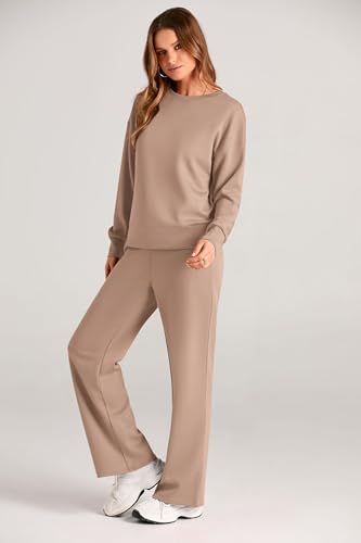 2 Piece Long Sleeve Pullover Tops And Long Pants Lounge Sets L933