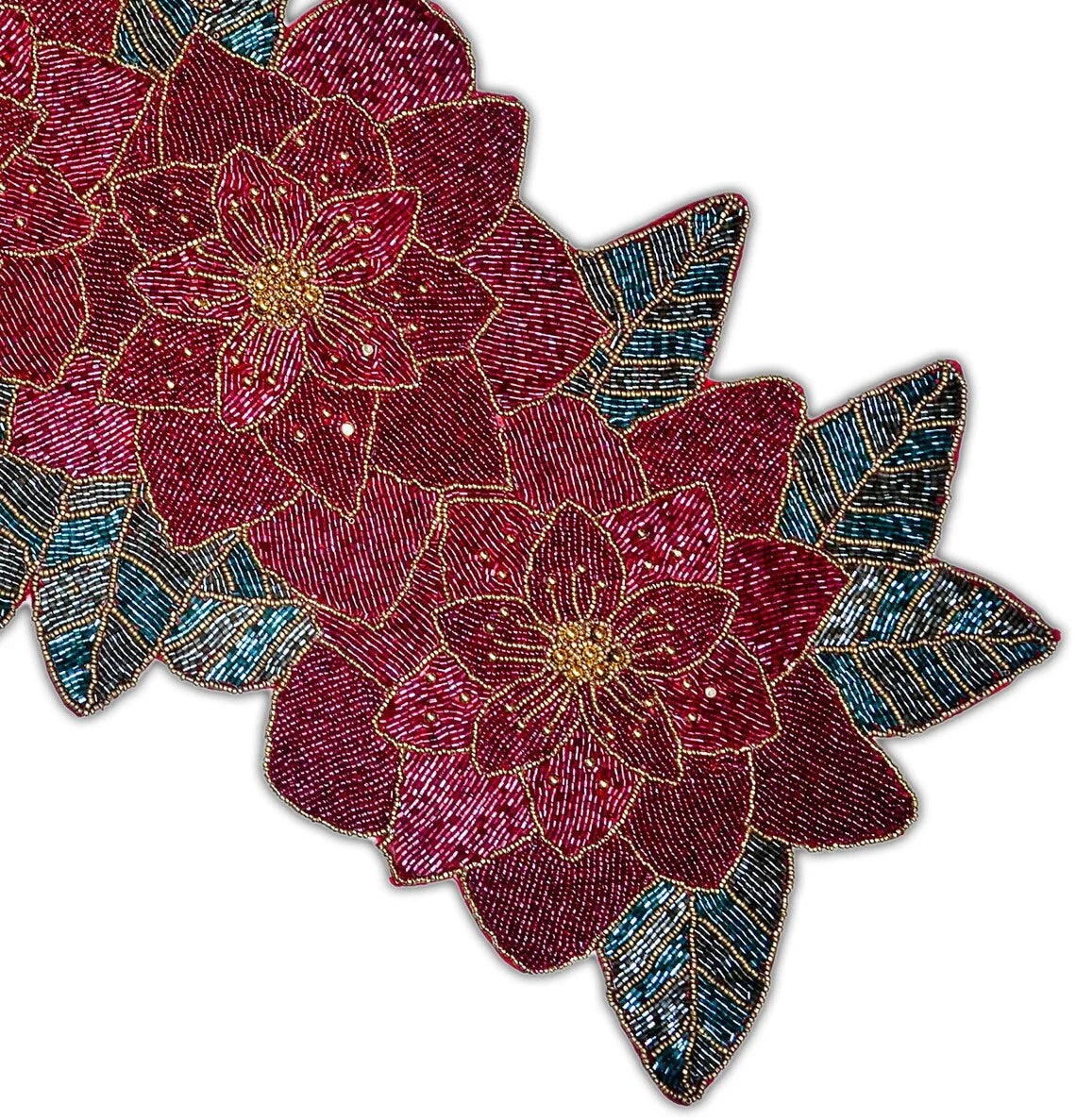 Handmade Beaded Floral Table Runner 13X36 Inch V313446