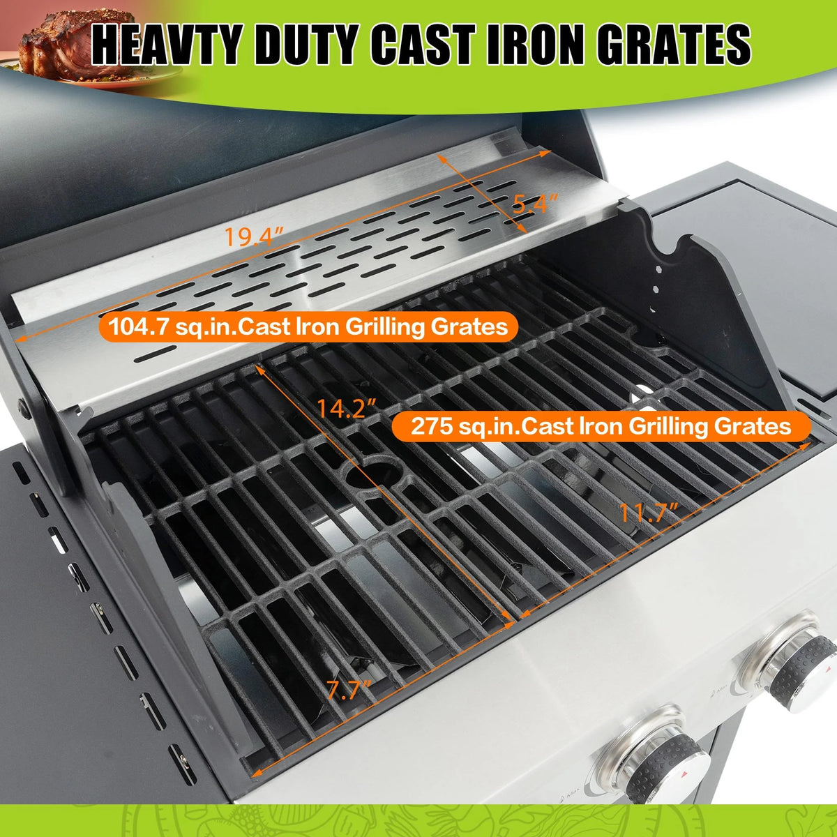 3 Burner Stainless Steel Propane Gas Grill with Side Burner O65216