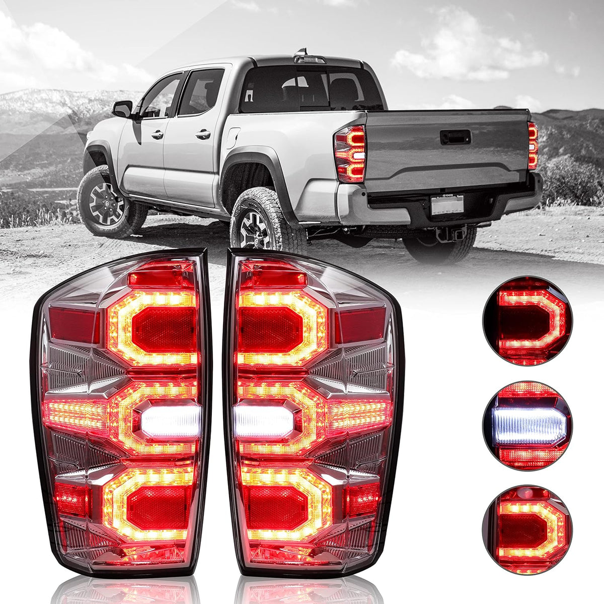Tail Light for 2016-2021 Toyota Tacoma LED Clear Lens A972972