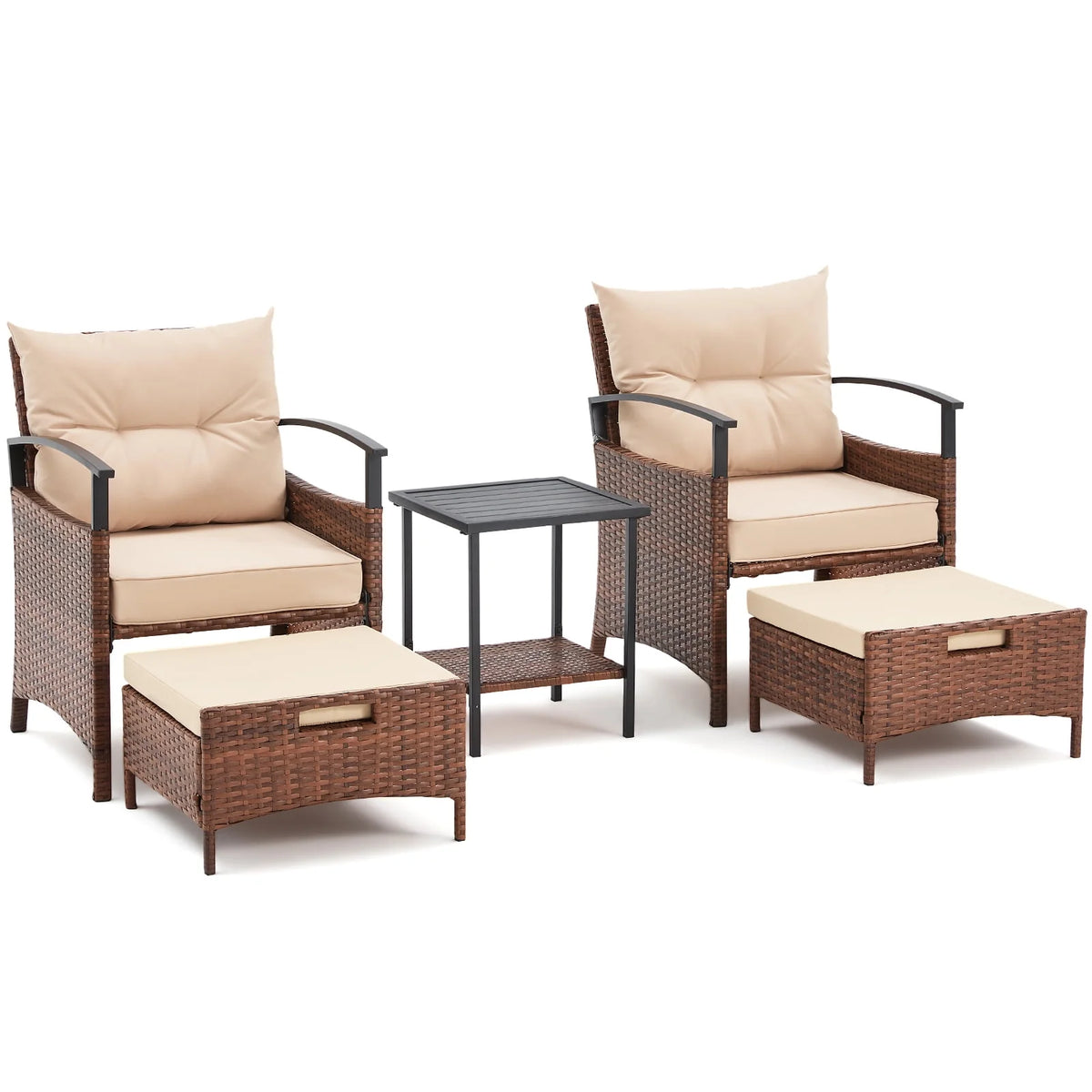 5 Pcs Outdoor Rattan Wicker Furniture Set L1879