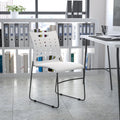 White Sled Base Stack Chair with Air-Vent Back Z255