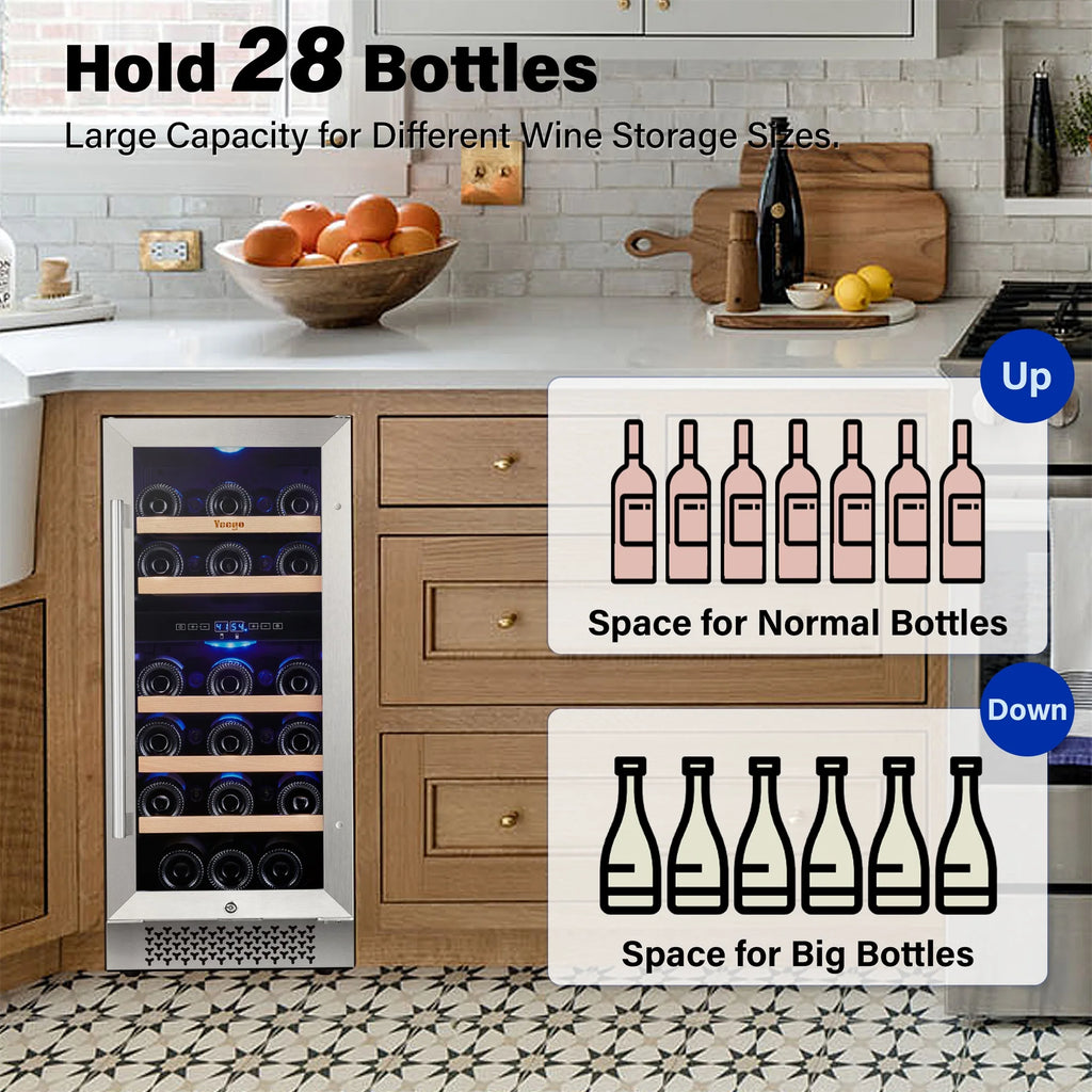 15 Bottle Dual Zone Wine Cooler Refrigerator M378