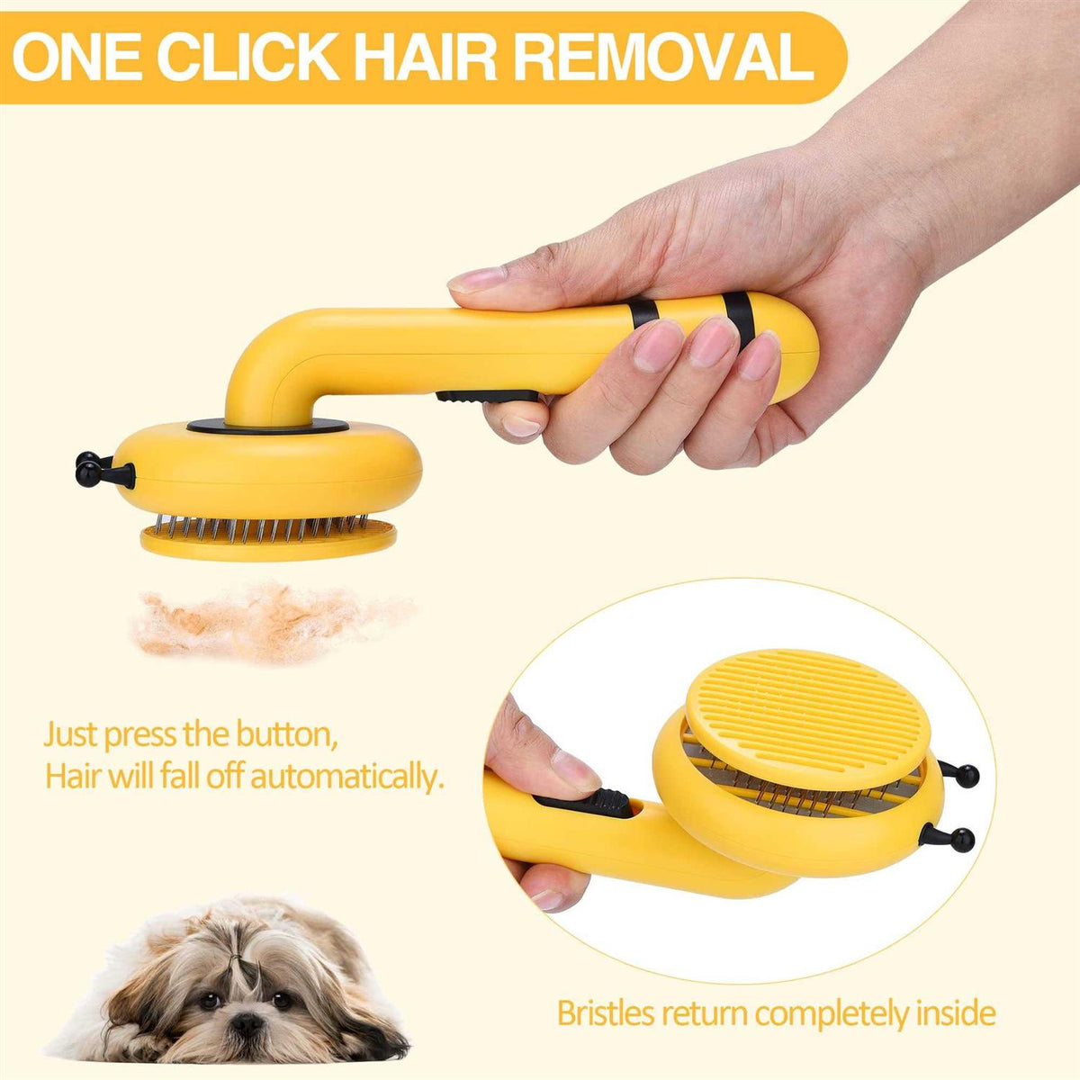 Self Cleaning Pet Slicker Brush with Release Button K5387