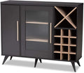 Dark Grey Oak Finished Wine Cabinet W583
