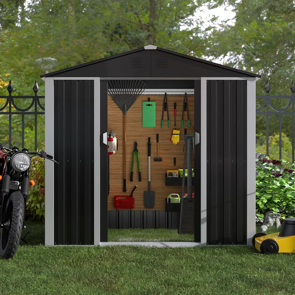 Metal Outdoor Storage Shed with Sliding Door X6757