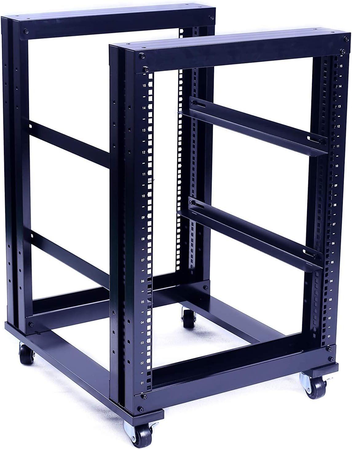 15U 4 Post Open Frame 19inch Steel Rack 24inch Deep X38812