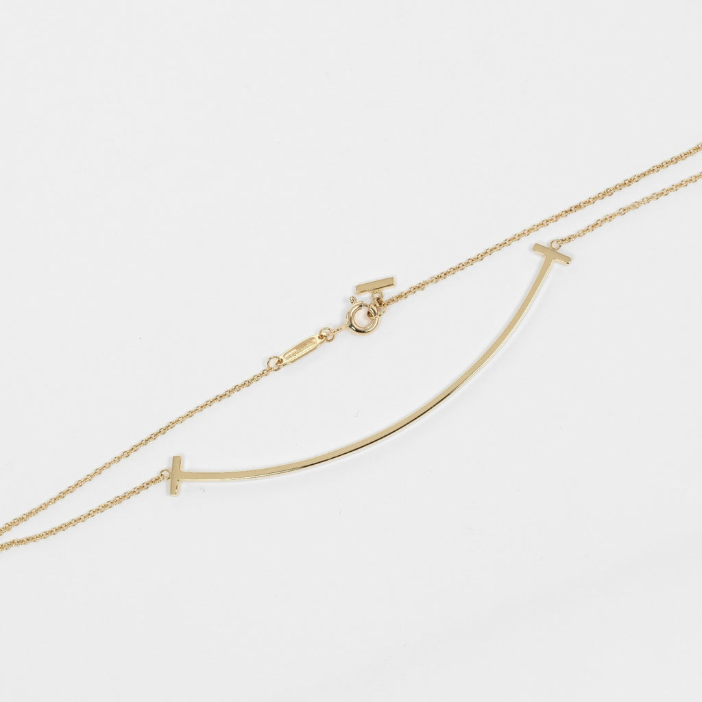 T Smile Large Necklace 6.9cm K18 YG Yellow Gold Approx. 3.8g L154052