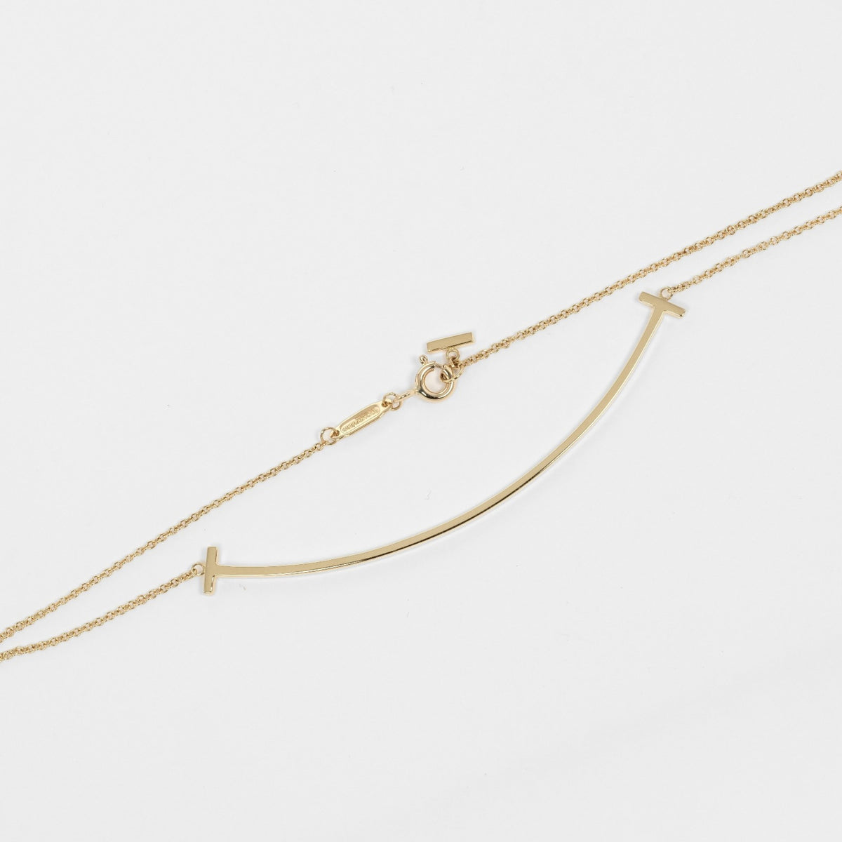T Smile Large Necklace 6.9cm K18 YG Yellow Gold Approx. 3.8g L154052