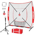 Baseball Softball Practice Net with Batting Tee and Bow Frame L18793