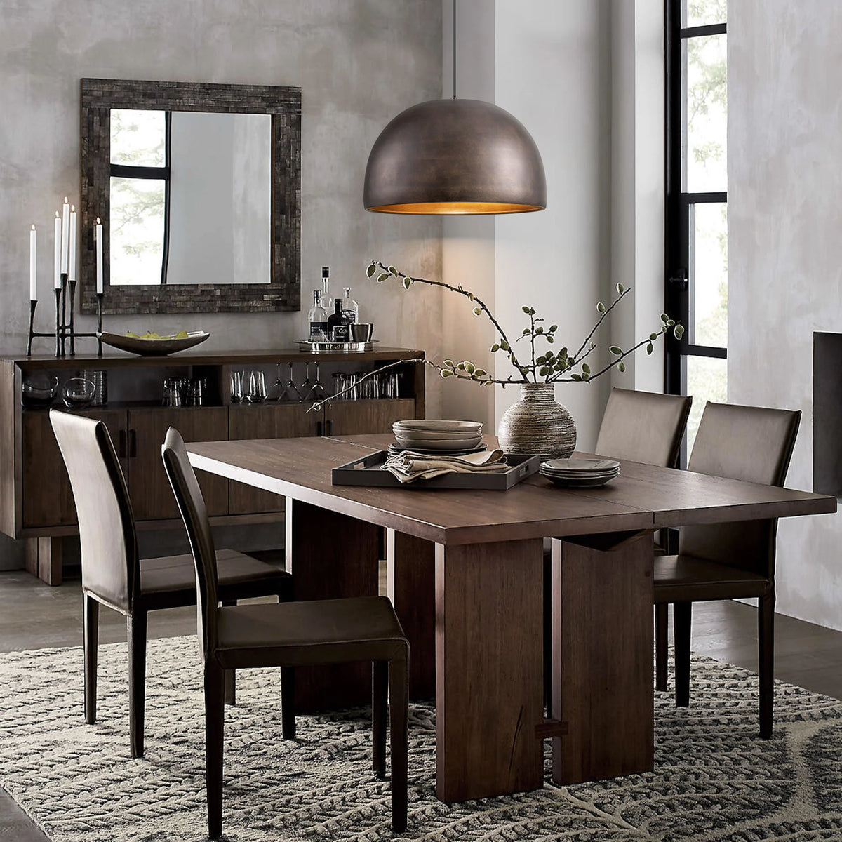 1-Light Dimmable Dome Kitchen Island Pendant R190124