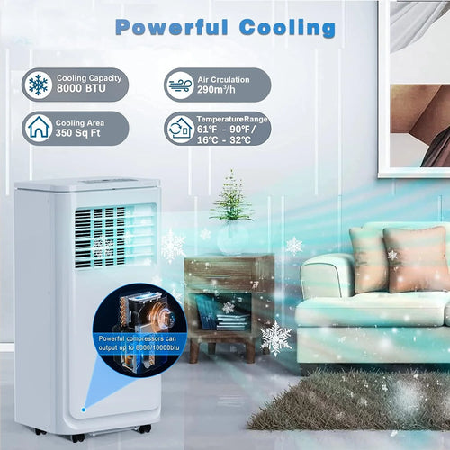 10000 BTU Portable Indoor Air Conditioner with Remote Control F1394
